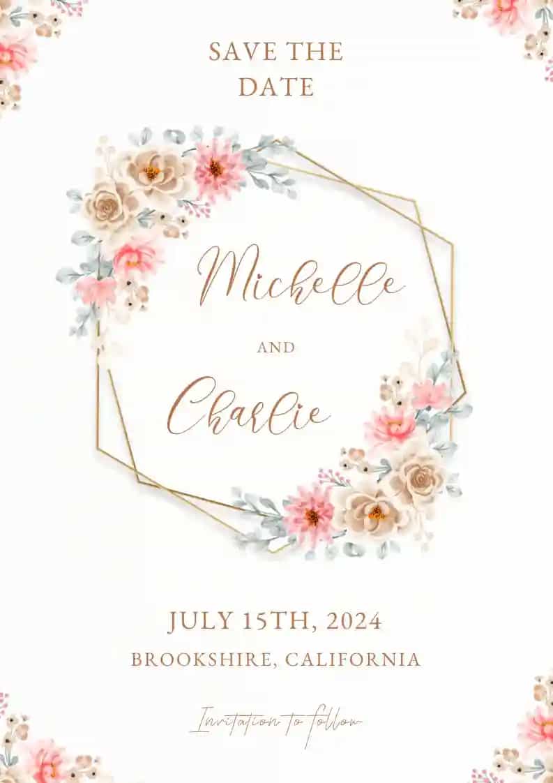 Bingkai geometris persik