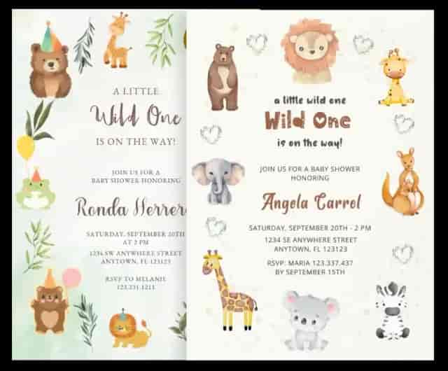 Safari baby shower invitations