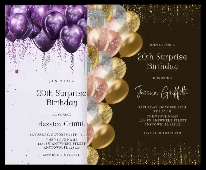 Surprise Birthday Invitations