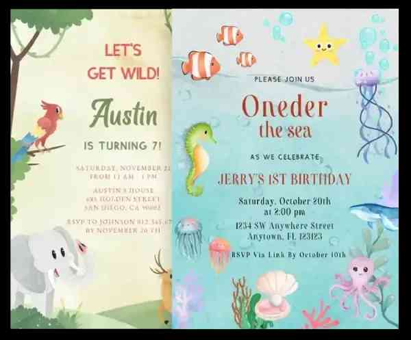 Invitaciones de cumpleaños de animales