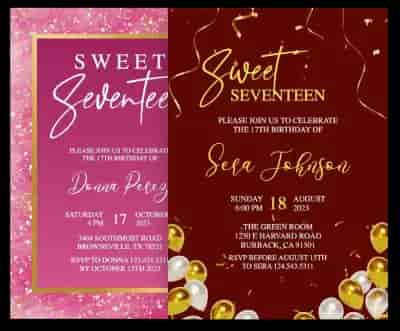 Sweet Seventeen Invitasjoner