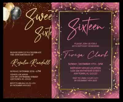 Sweet Sixteen invitasjoner