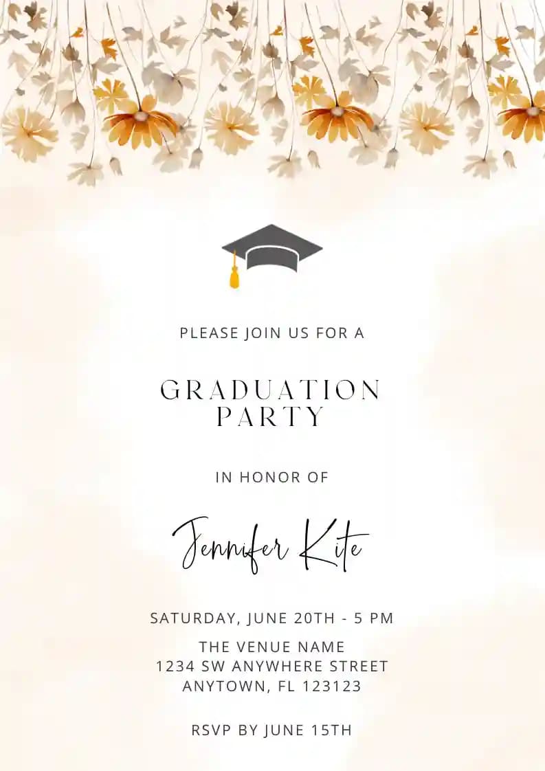 Widlflower meadow - Graduation Party Invitations with RSVP