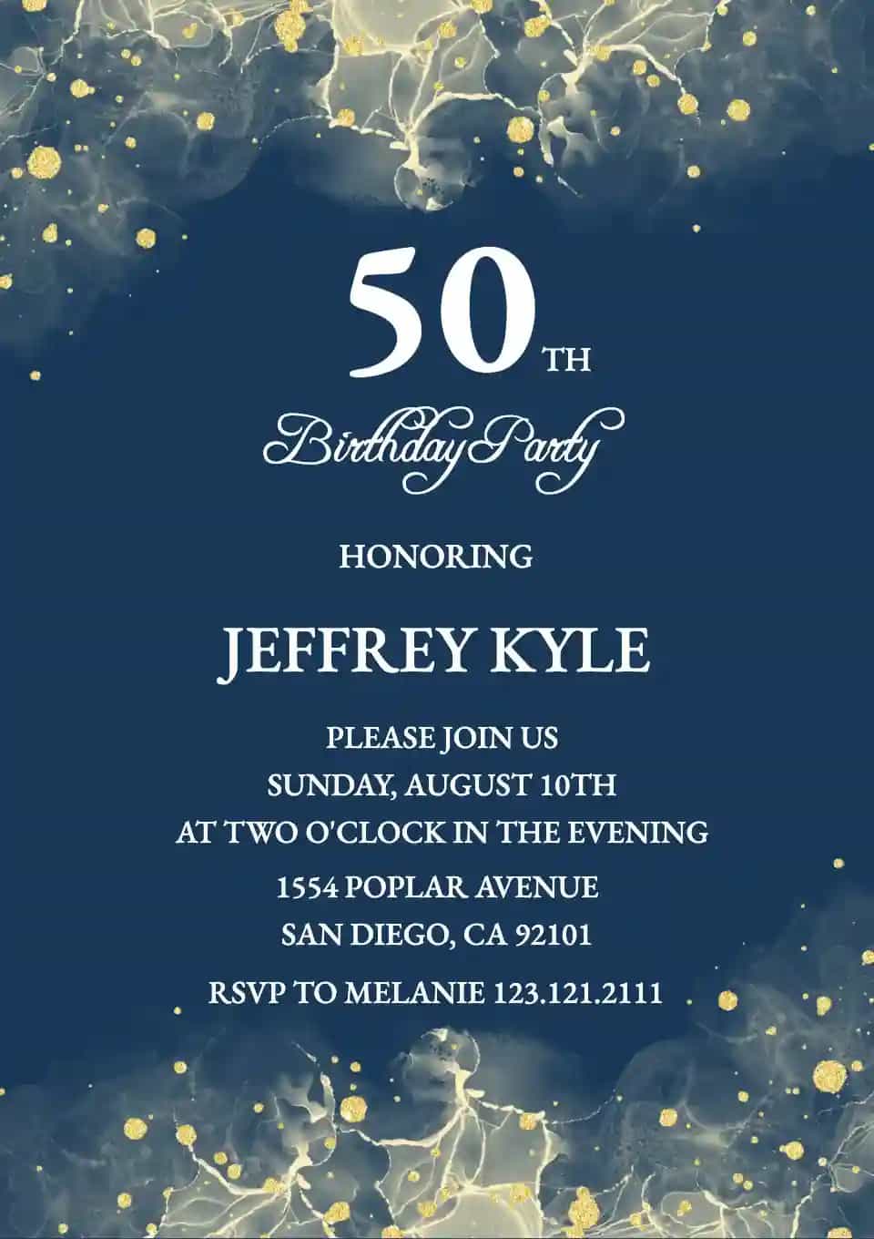 50th birthday invitation