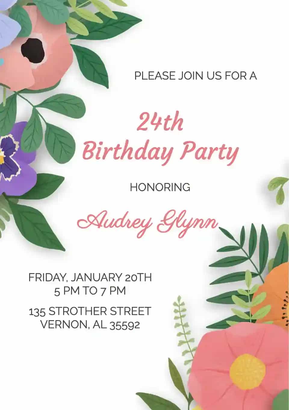 Green Floral Birthday Party
