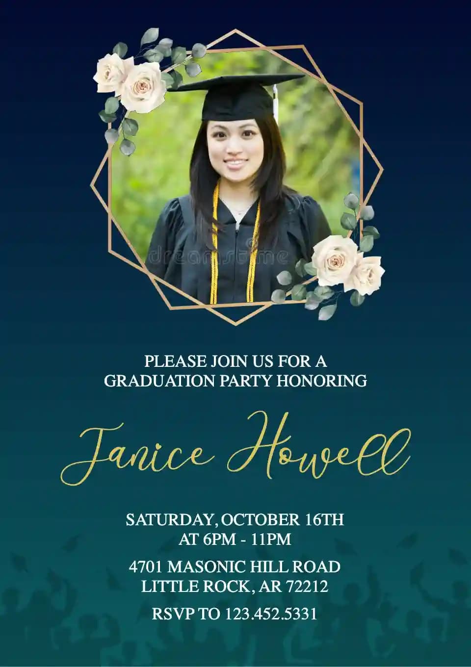Geometric photo frame - Graduation Party Invitations