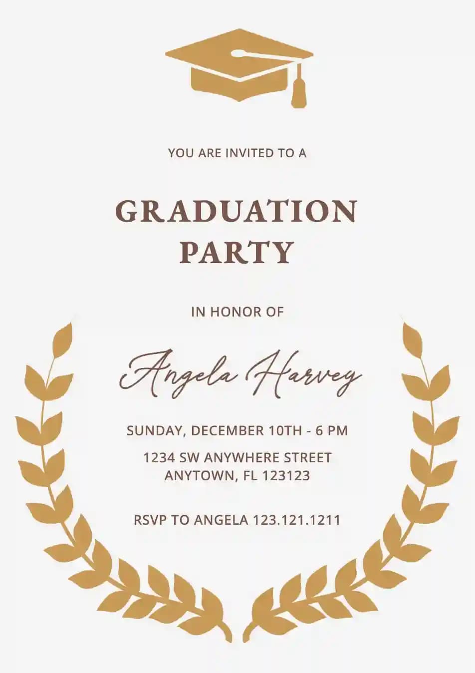 Graduation wreath - Graduation Party Invitations with RSVP