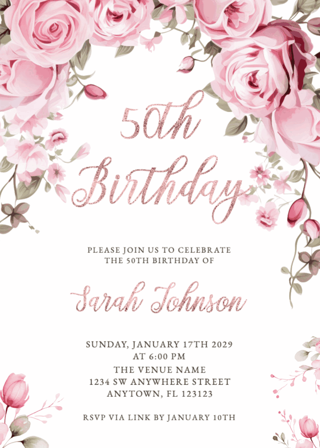 Watercolor Pink Floral