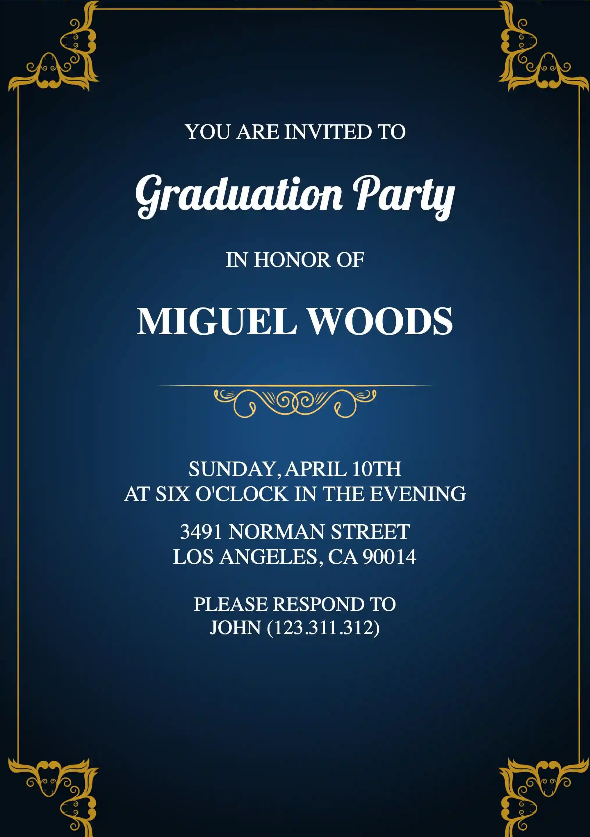 Graduation Party Template - Graduation Party Invitations with RSVP