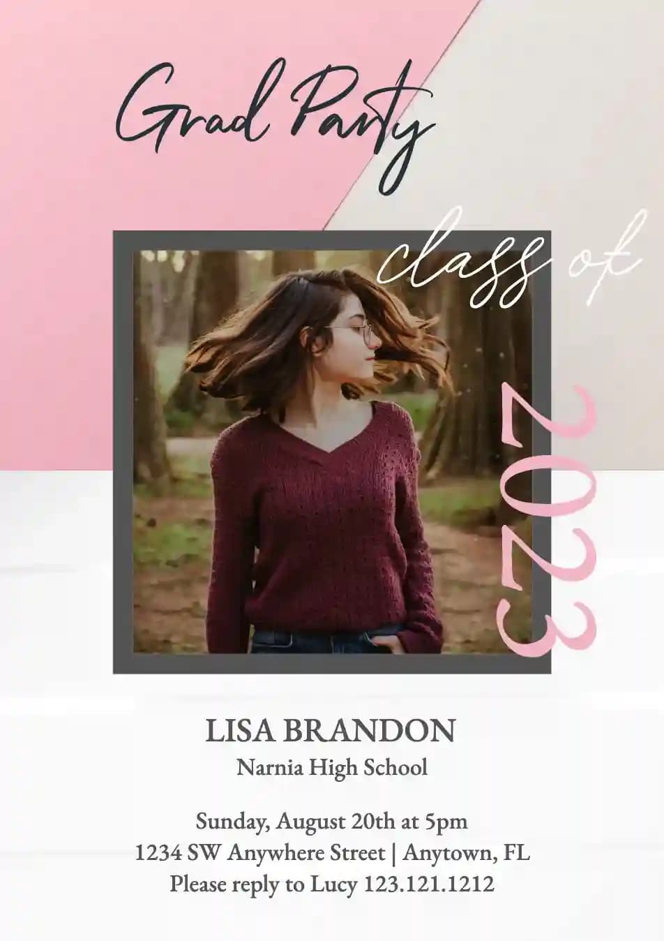 Abstract color paper - Graduation Party Invitations with RSVP